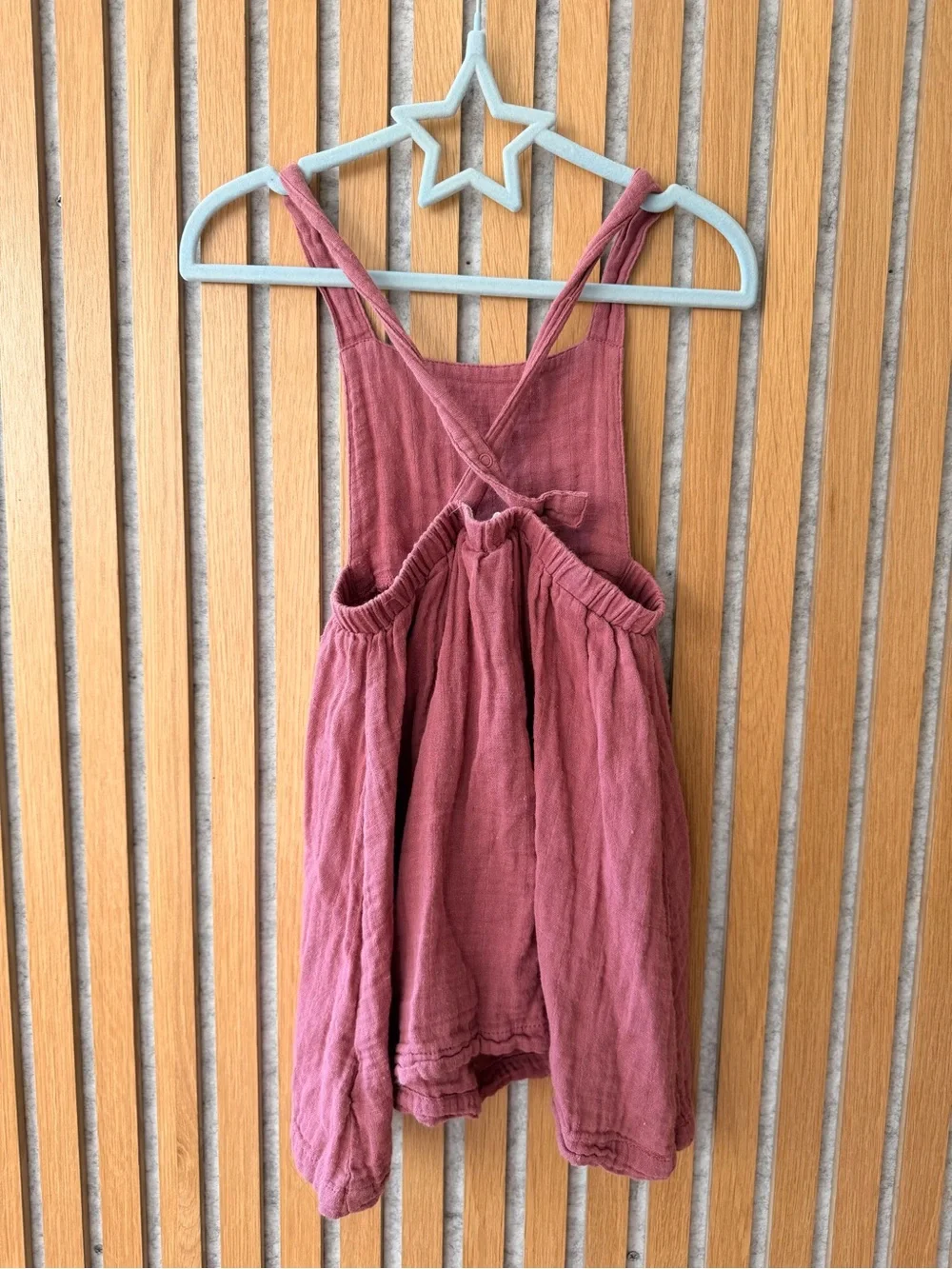 Tullabee Girls Mauve-Pink Cotton Pinafore Dress